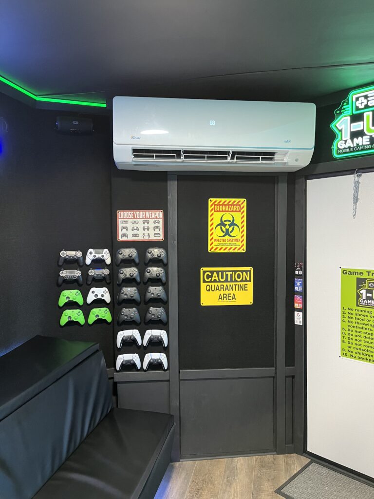 Our Truck: 1-Up Game Truck  minisplit for air conditioning and hear