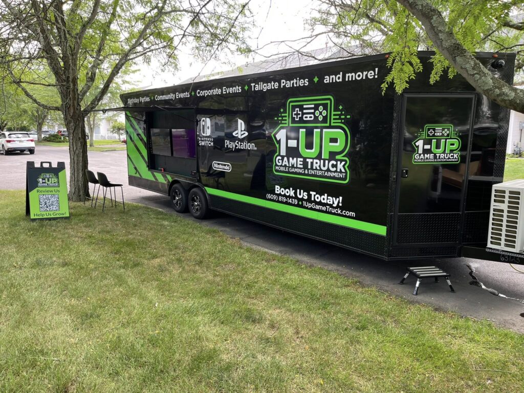 Our Truck: Exterior view of 1-Up Game Truck trailer