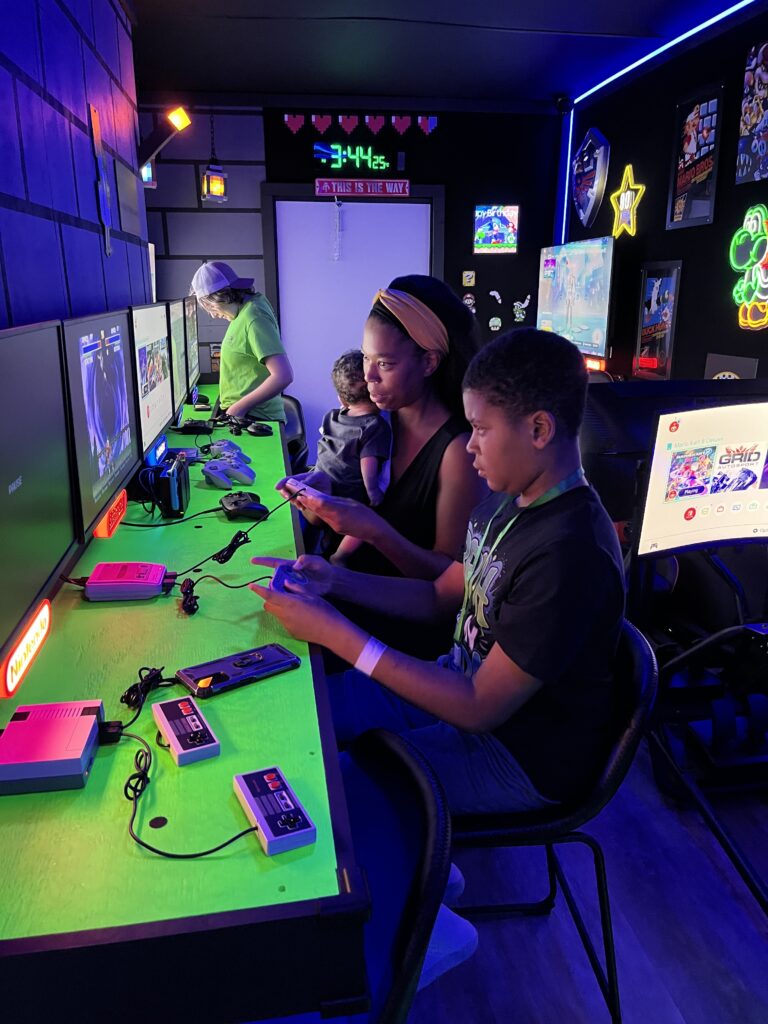 game truck rental in Cherry Hill NJ
An awesome Level 1 Game Truck Party with 30 minutes added on in Cherry Hill! "1 Up game truck was a birthday hit! Had 1 Up come for my son's 12th birthday. We had about 10 boys, ages 8 to 14, in the truck at once. There was plenty of space and LOTS of games (even old school super Nintendo and Sega) and there was even karaoke. Travis was super prompt arriving, set up quick, and was ready to go. Excellent communication from booking until the end. Definitely would hire again!" - C.C.